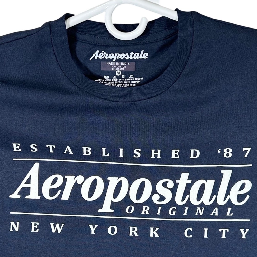Aeropostale Mens Graphic Tee Blue Crest‎ Navy New York City Size M NEW